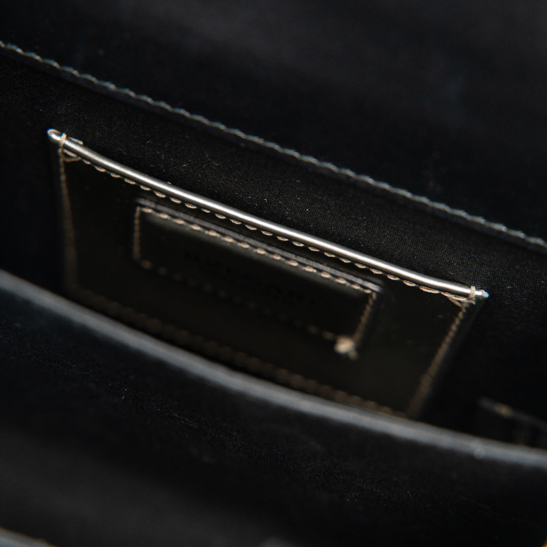 Bulgari Serpenti Forever Top Handle Bag in Metallic Silver Calfskin Leather