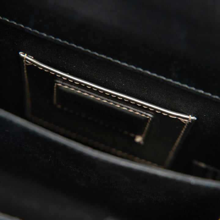 Bulgari Serpenti Forever Top Handle Bag in Metallic Silver Calfskin Leather