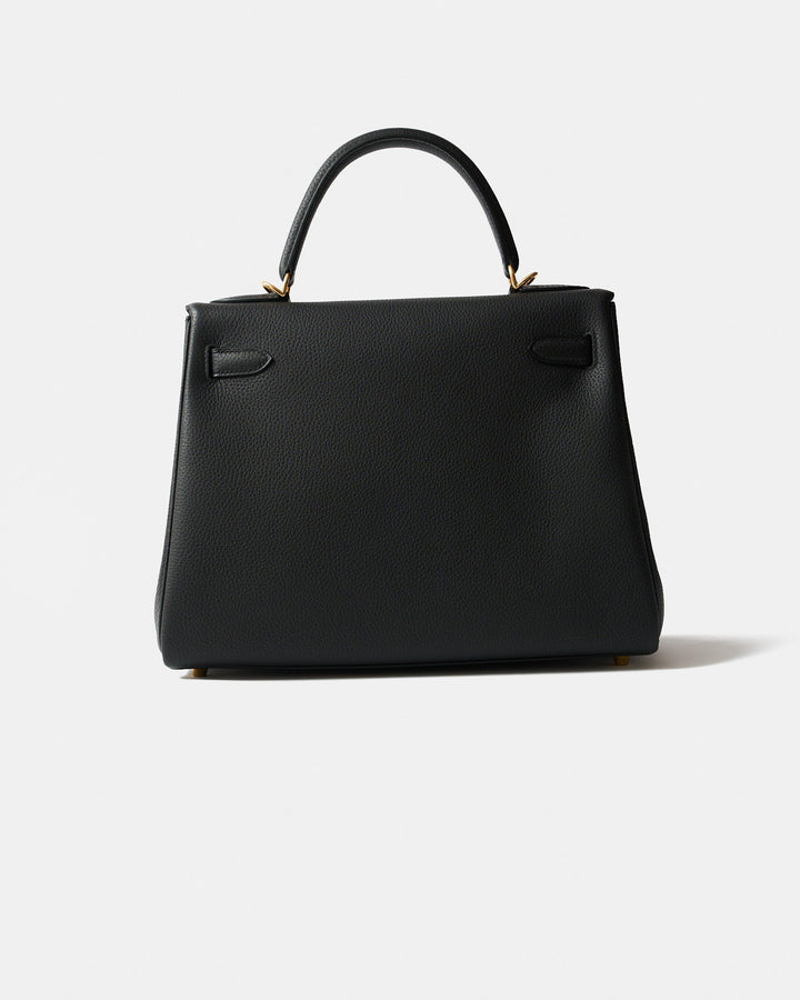 Hermès Kelly II Retourne 28 Noir Togo Leather Bag with Gold Hardware