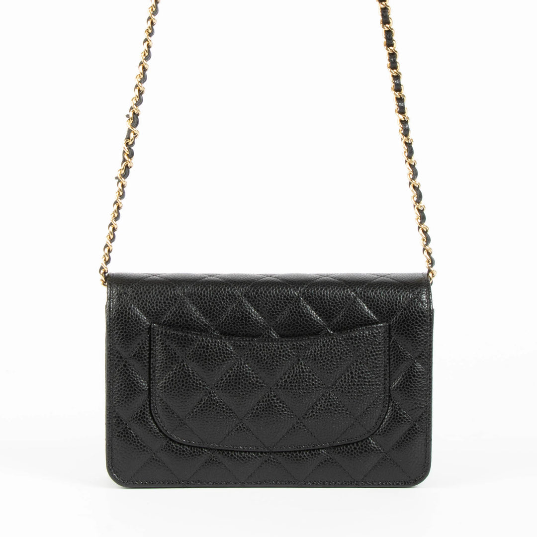 Chanel Classic Wallet On Chain (WOC) Black Caviar Leather with Gold-Tone Hardware