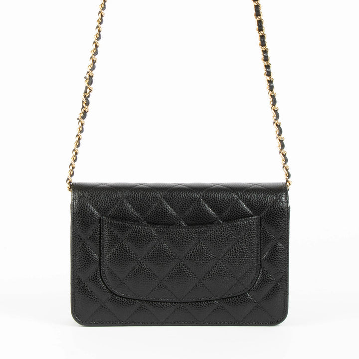 Chanel Classic Wallet On Chain (WOC) Black Caviar Leather with Gold-Tone Hardware