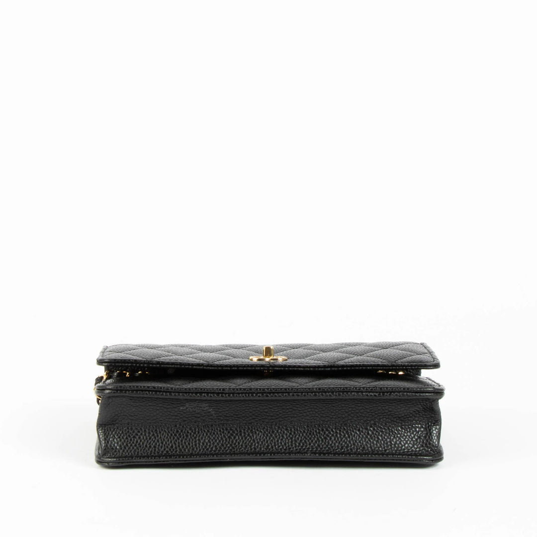 Chanel Classic Wallet On Chain (WOC) Black Caviar Leather with Gold-Tone Hardware