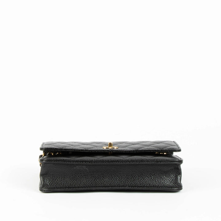 Chanel Classic Wallet On Chain (WOC) Black Caviar Leather with Gold-Tone Hardware