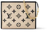 Louis Vuitton Toiletry Pouch on Chain in Black Leather and Beige Raffia