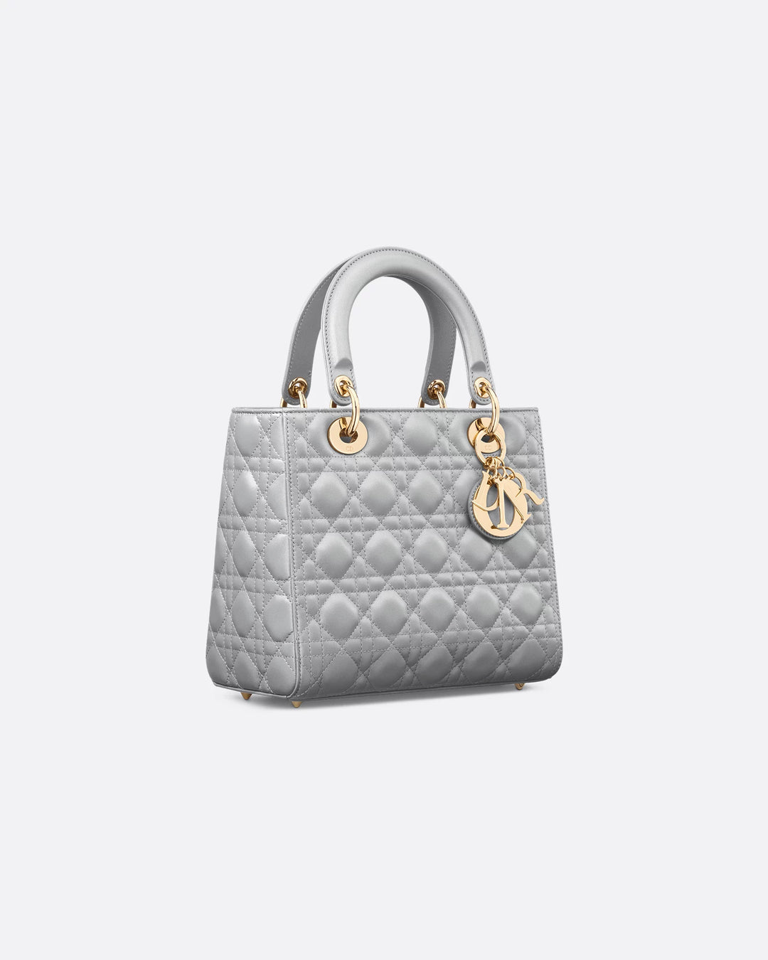 Dior Medium Lady Dior Bag in Opaline Gray Pearlescent Cannage Lambskin