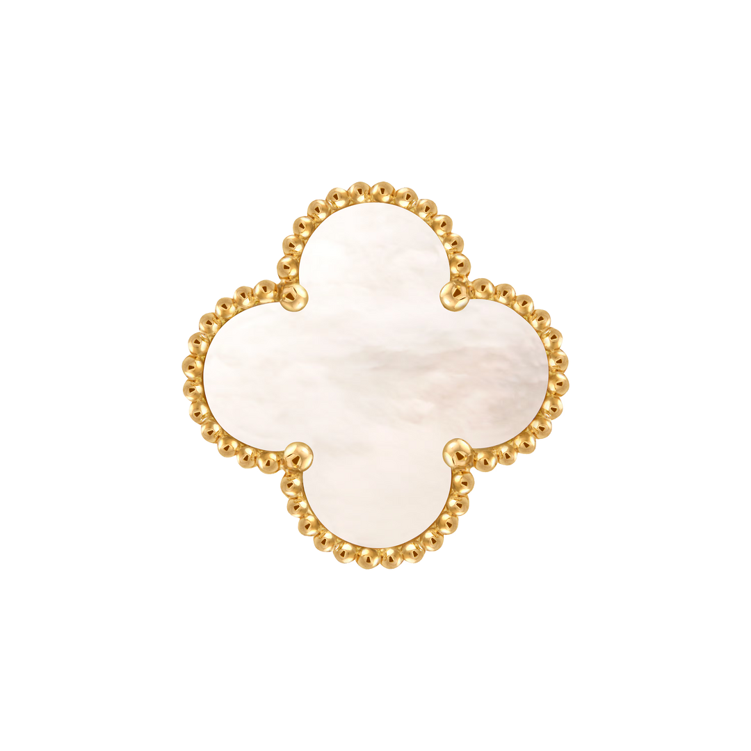 Van Cleef & Arpels Magic Alhambra 18K Yellow Gold Ring with Mother of Pearl