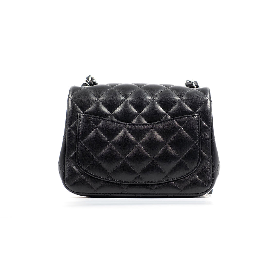 Chanel Lambskin Quilted Mini Square Flap Black Bag