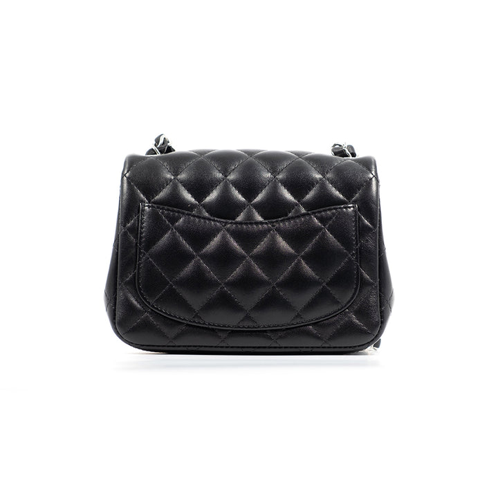 Chanel Lambskin Quilted Mini Square Flap Black Bag