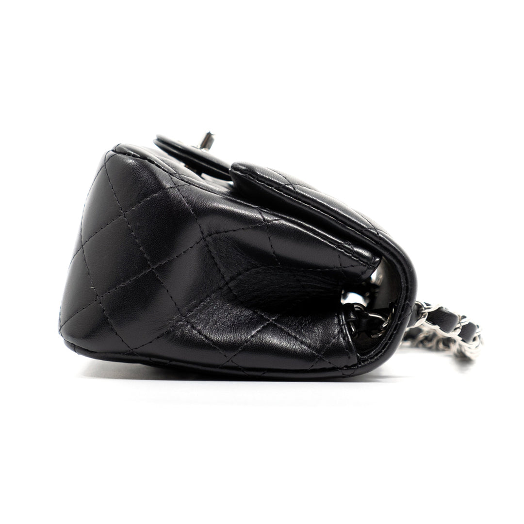 Chanel Lambskin Quilted Mini Square Flap Black Bag