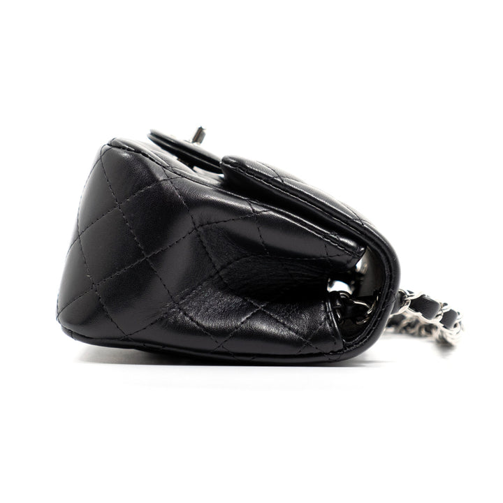 Chanel Lambskin Quilted Mini Square Flap Black Bag