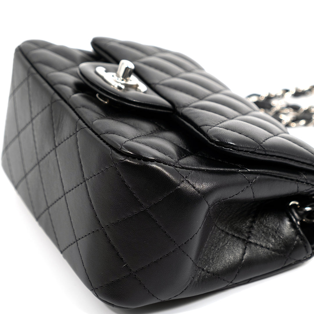 Chanel Lambskin Quilted Mini Square Flap Black Bag
