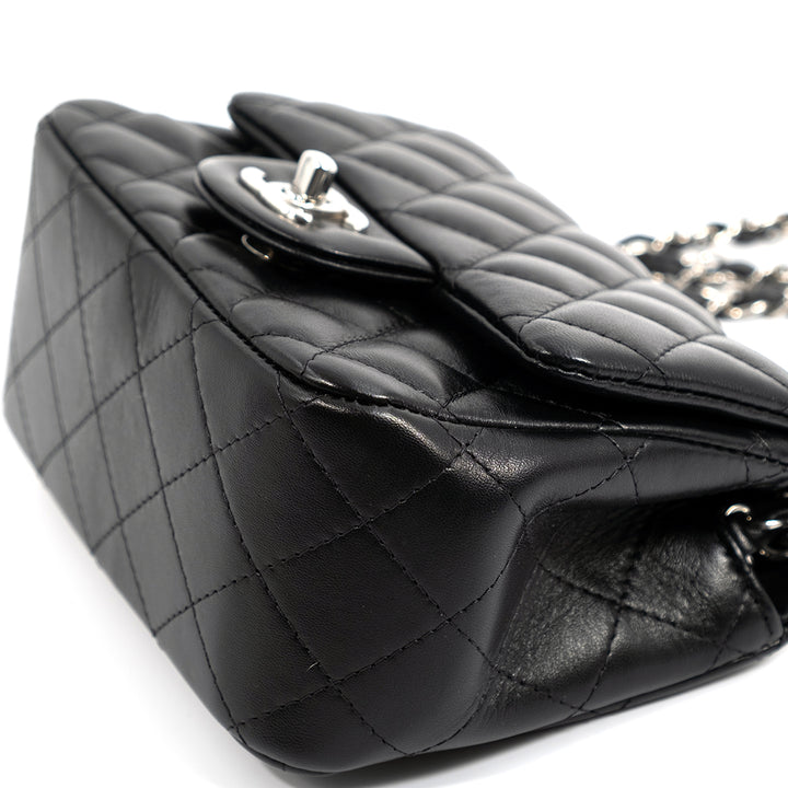 Chanel Lambskin Quilted Mini Square Flap Black Bag
