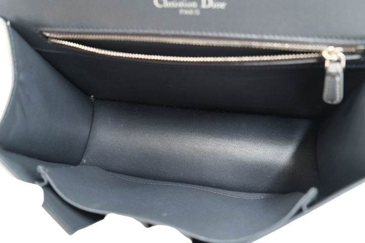 Dior Silver Metallic Leather Medium Diorama Bag