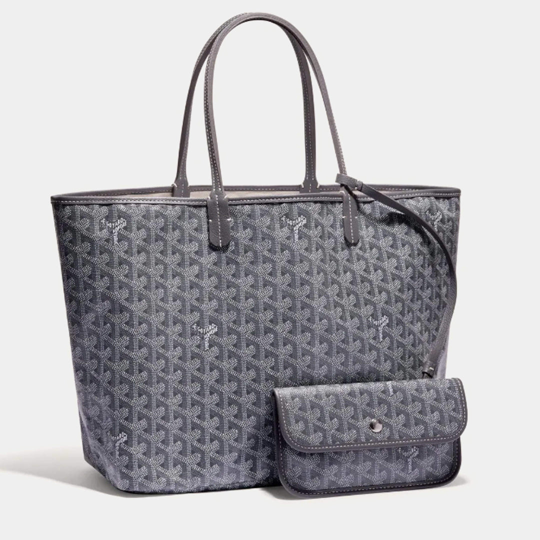 Goyard Grey Goyardine Coated Canvas and Leather Saint Louis PM Tote