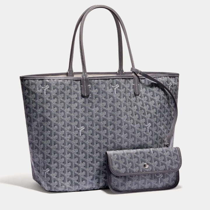 Goyard Grey Goyardine Coated Canvas and Leather Saint Louis PM Tote