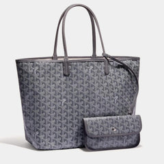 Goyard Grey Goyardine Coated Canvas and Leather Saint Louis PM Tote