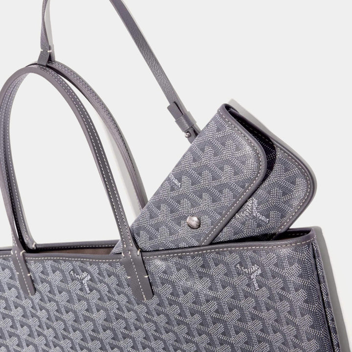 Goyard Grey Goyardine Coated Canvas and Leather Saint Louis PM Tote