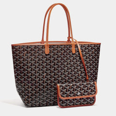 Goyard Black & Tan Goyardine Coated Canvas and Leather Saint Louis PM Tote Bag