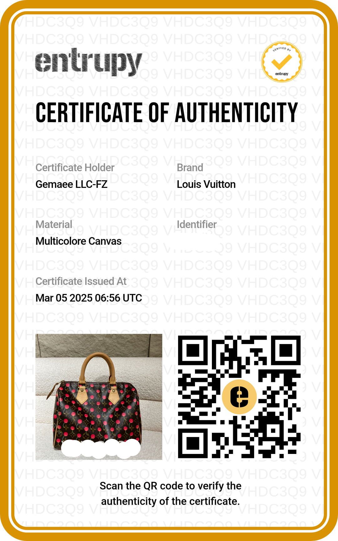 Louis Vuitton Cherry Speedy 25 Handbag
