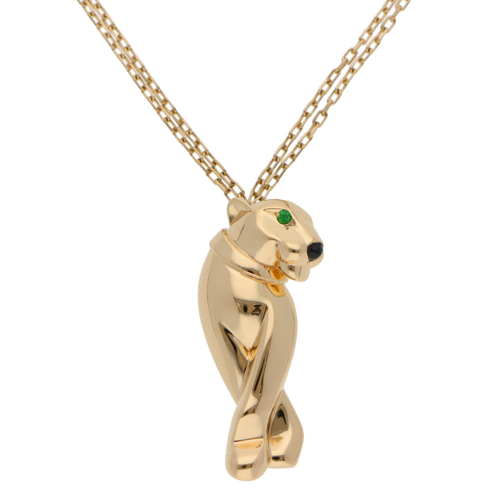 Cartier Panthère de Cartier Necklace in 18K Yellow Gold with Tsavorite Garnet and Onyx Panther Motif