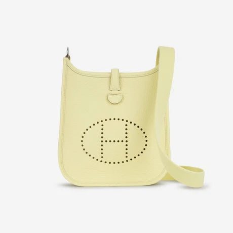 Hermès Evelyne TPM in Jaune Milton Clemence Leather with Palladium Hardware