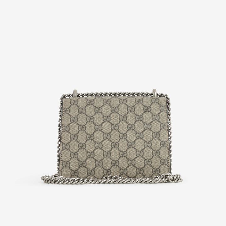 Gucci Dionysus Mini Shoulder Bag in GG Supreme Canvas with Red Suede Lining and Silver Tone Hardware
