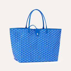 Goyard Saint Louis Croc GM Tote Bag in Sky Blue Goyardine Canvas & Chevroches Calfskin Leather