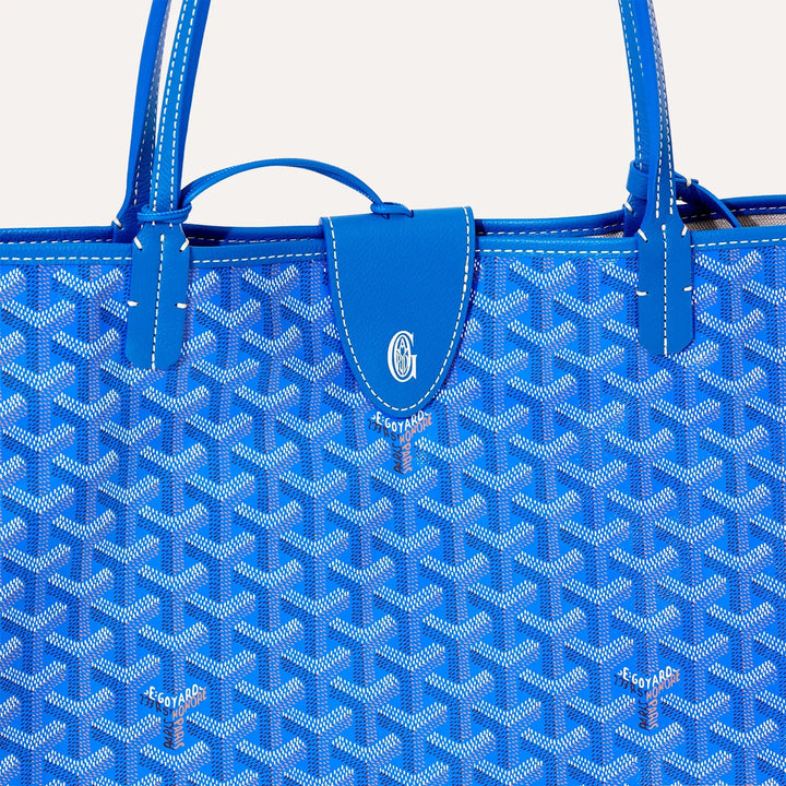 Goyard Saint Louis Croc GM Tote Bag in Sky Blue Goyardine Canvas & Chevroches Calfskin Leather