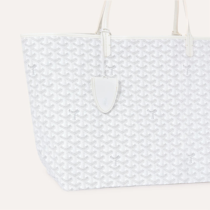 Goyard Saint Louis Croc GM Tote Bag in White Goyardine Canvas & Chevroches Calfskin Leather