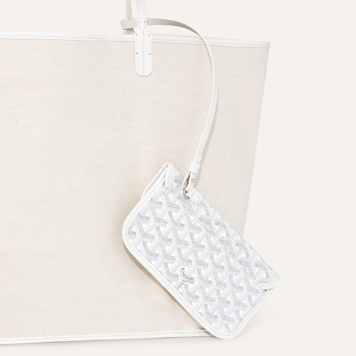 Goyard Saint Louis Croc GM Tote Bag in White Goyardine Canvas & Chevroches Calfskin Leather