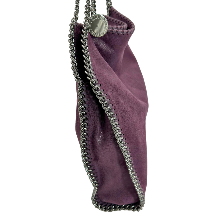 STELLA MCCARTNEY PURPLE FAUX LEATHER MEDIUM FALABELLA TOTE BAG