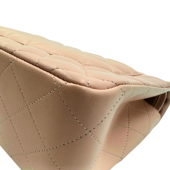 Chanel Lambskin Quilted Jumbo Double Flap Light Pink Bag