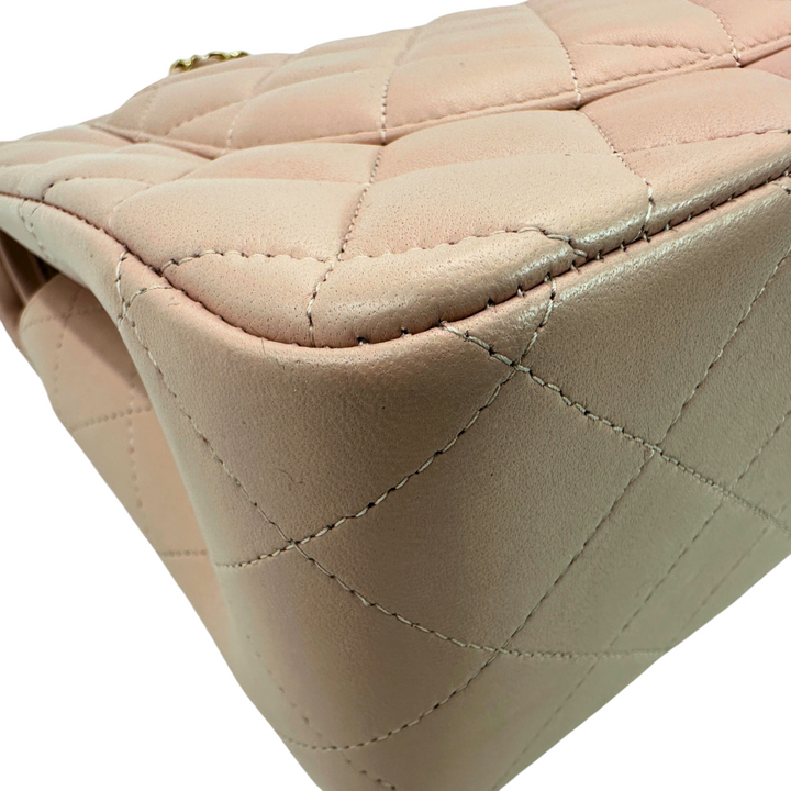 Chanel Lambskin Quilted Jumbo Double Flap Light Pink Bag