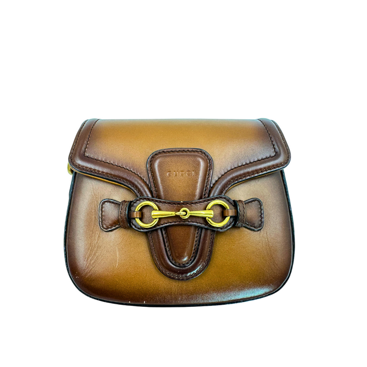 Gucci Brown Ombre Leather Lady Web Shoulder Bag