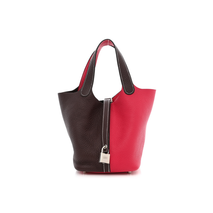 Hermès TAURILLON CLEMENCE CASAQUE PICOTIN LOCK Palladium Hardware BAG 18