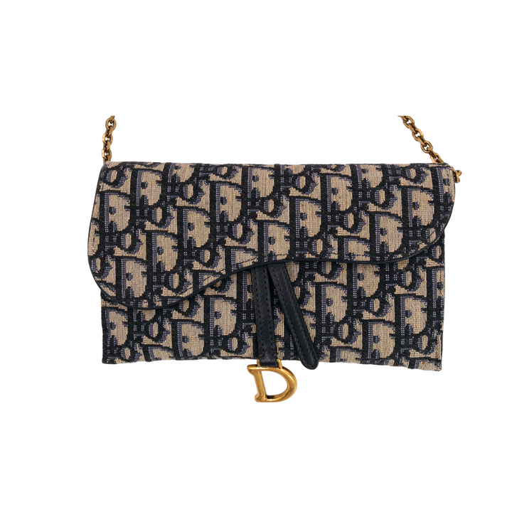 Dior  Saddle Long Wallet with Chain