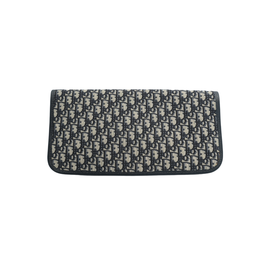 Dior Oblique Fold Over Clutch Blue Bag