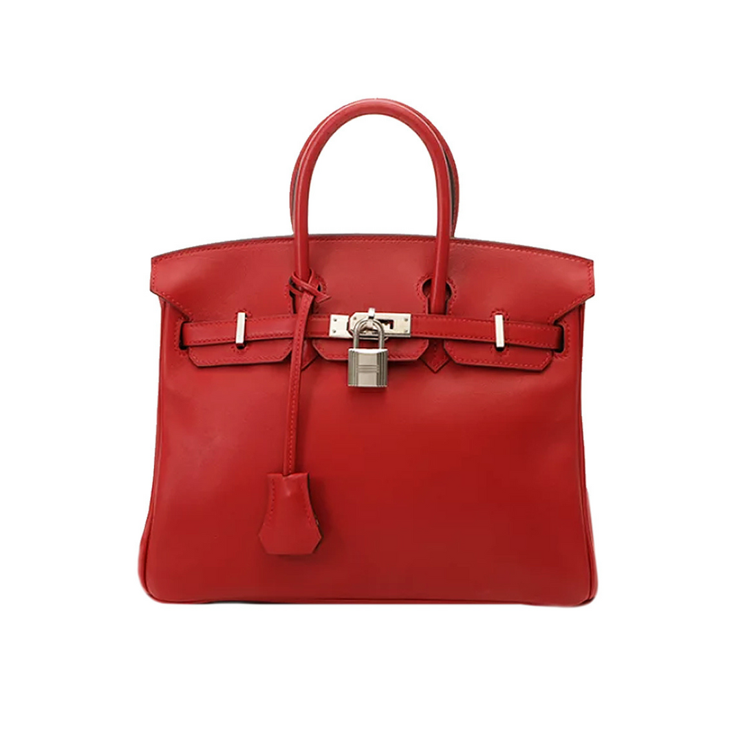 Hermes Birkin 25 Red Swift Palladium Hardware Bag Gemaee UAE