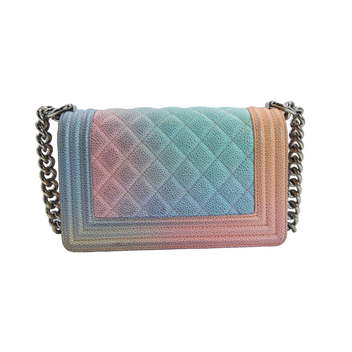 Chanel Multicolor Caviar Quilted Medium Rainbow Boy Flap Bag
