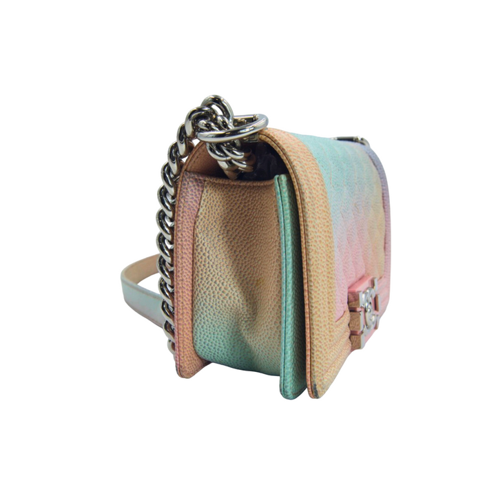 Chanel Multicolor Caviar Quilted Medium Rainbow Boy Flap Bag
