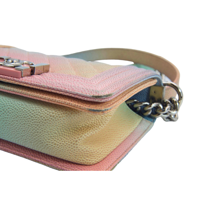 Chanel Multicolor Caviar Quilted Medium Rainbow Boy Flap Bag