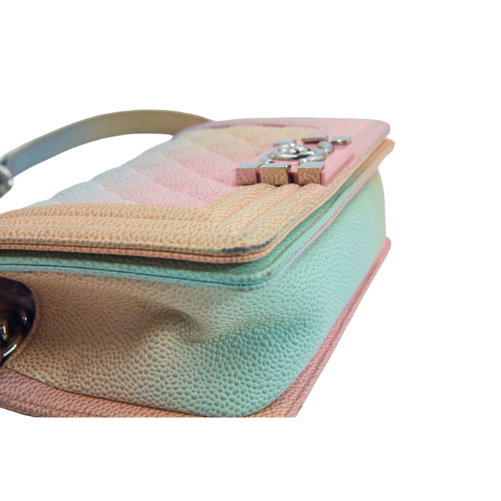 Chanel Multicolor Caviar Quilted Medium Rainbow Boy Flap Bag