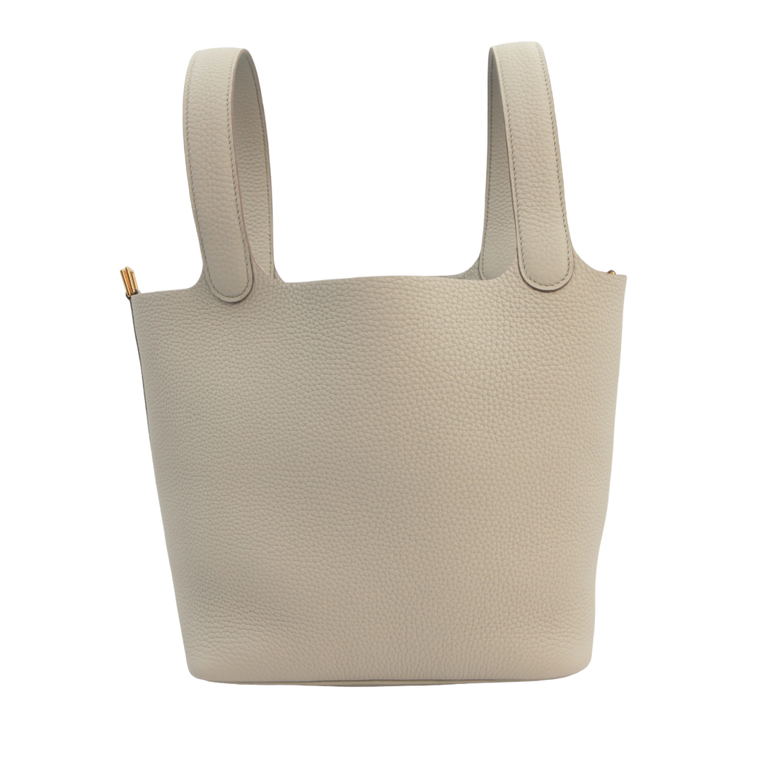 Hermès Picotin Clemence 22 in Beton Color with Gold Hardware - Gemaee  UAE