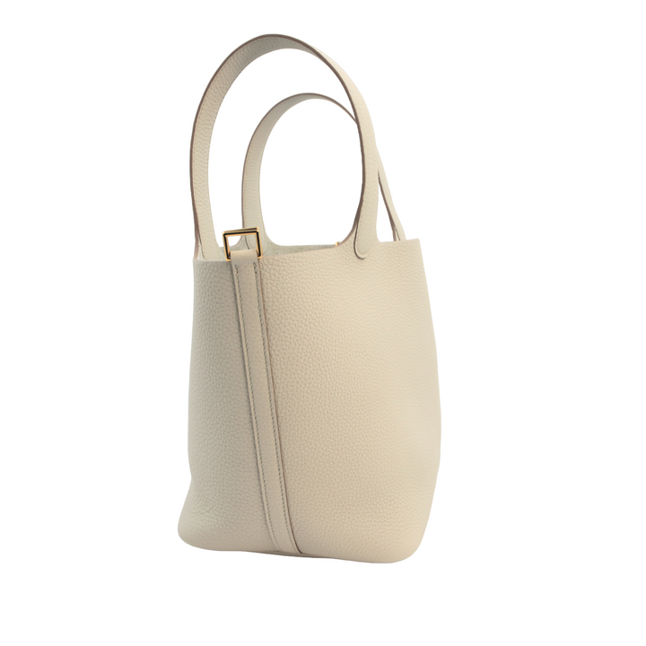Hermès Picotin Clemence 22 in Beton Color with Gold Hardware - Gemaee  UAE
