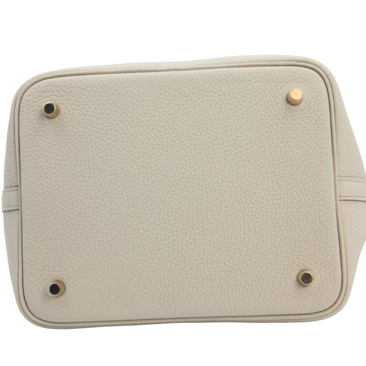 Hermès Picotin Clemence 22 in Beton Color with Gold Hardware - Gemaee  UAE