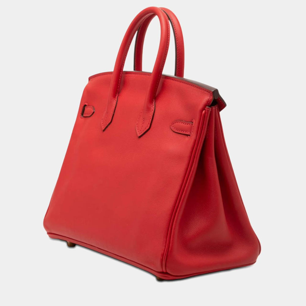 Hermès Birkin 25 Swift Leather Bag in Red with Gold Hardware - Gemaee  UAE