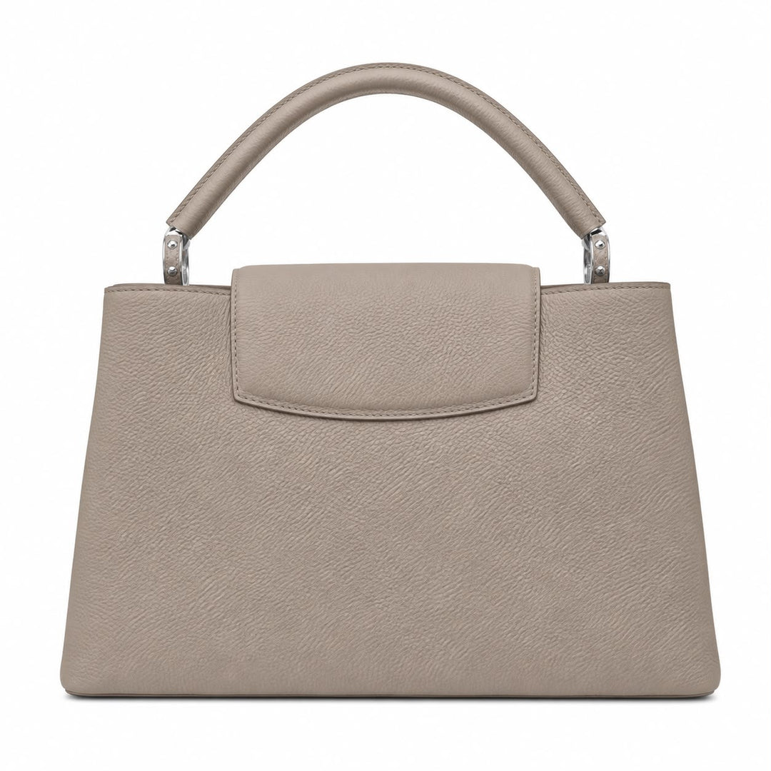 Louis Vuitton Capucines MM in Galet Taurillon Leather with Silver-Tone Hardware
