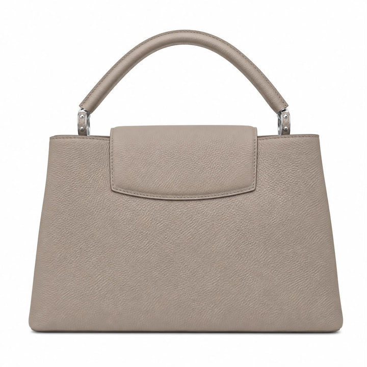 Louis Vuitton Capucines MM in Galet Taurillon Leather with Silver-Tone Hardware