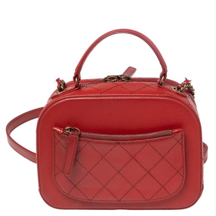 Chanel Coco Curve Vanity Case in Red Quilted Leather
