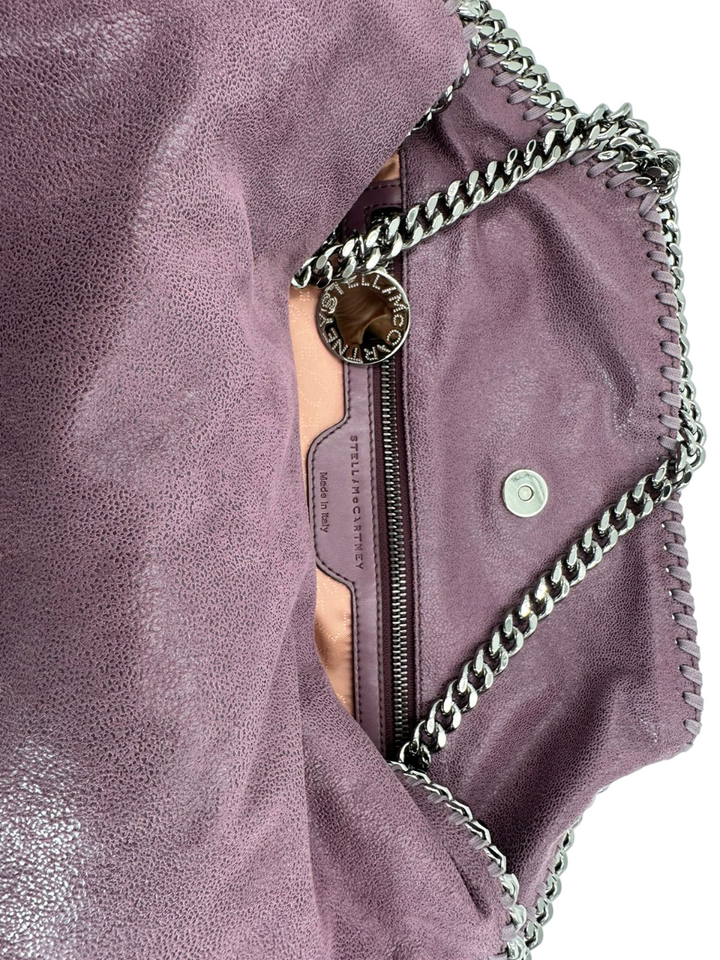 STELLA MCCARTNEY PURPLE FAUX LEATHER MEDIUM FALABELLA TOTE BAG
